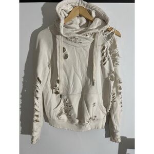 NSF Distressed Cream Hoodie